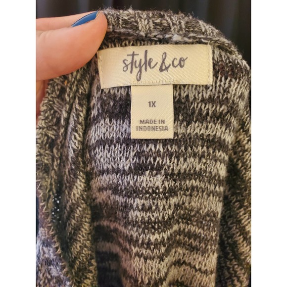 NWT Style & Co Marled Heather Ruffled 1X Sweater - Picture 4 of 6